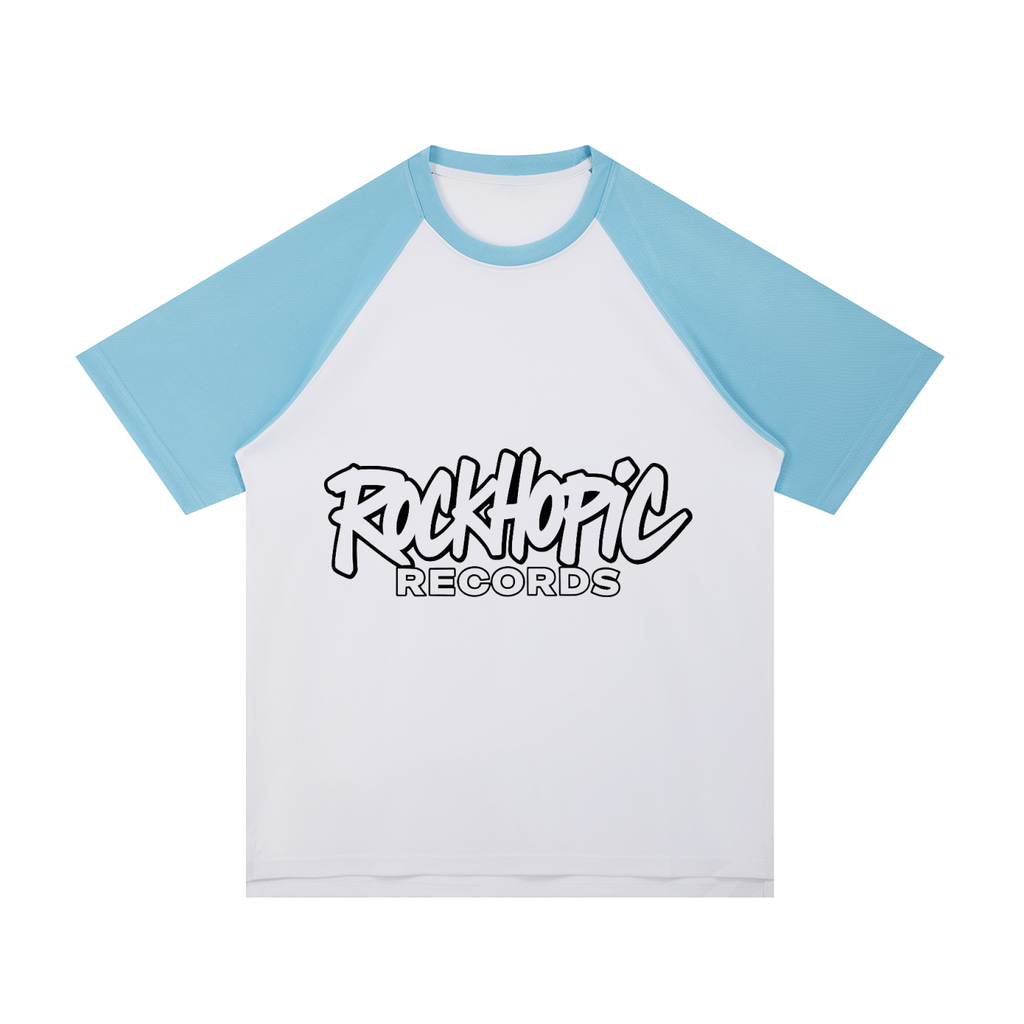 Contrast Raglan Sleeve Mesh T-Shirt