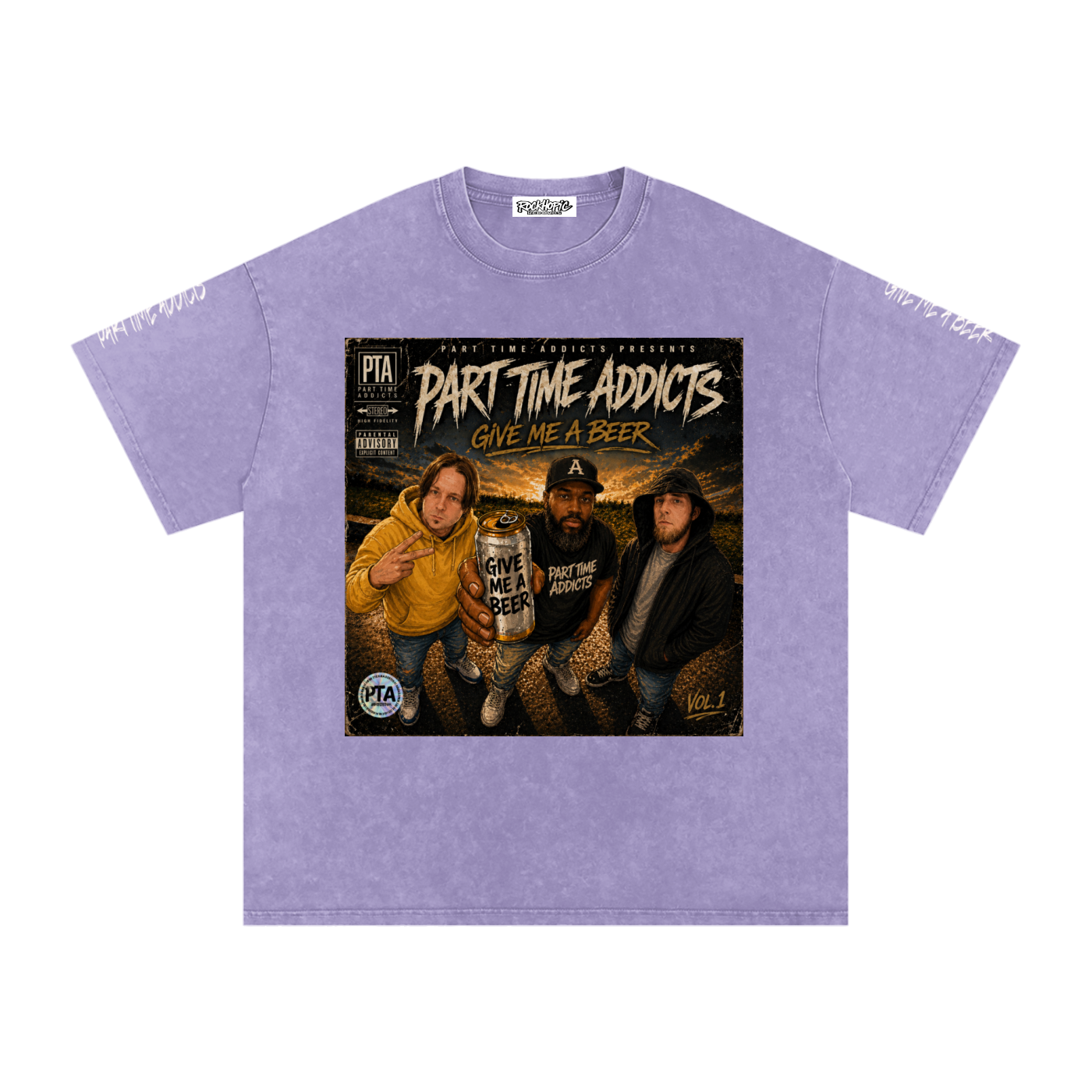 Give Me A Beer - Snow Washed T Shirt White LTR Sleeve