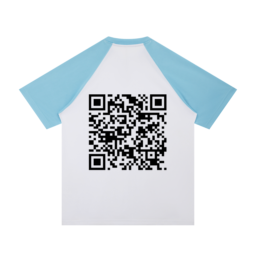 Contrast Raglan Sleeve Mesh T-Shirt