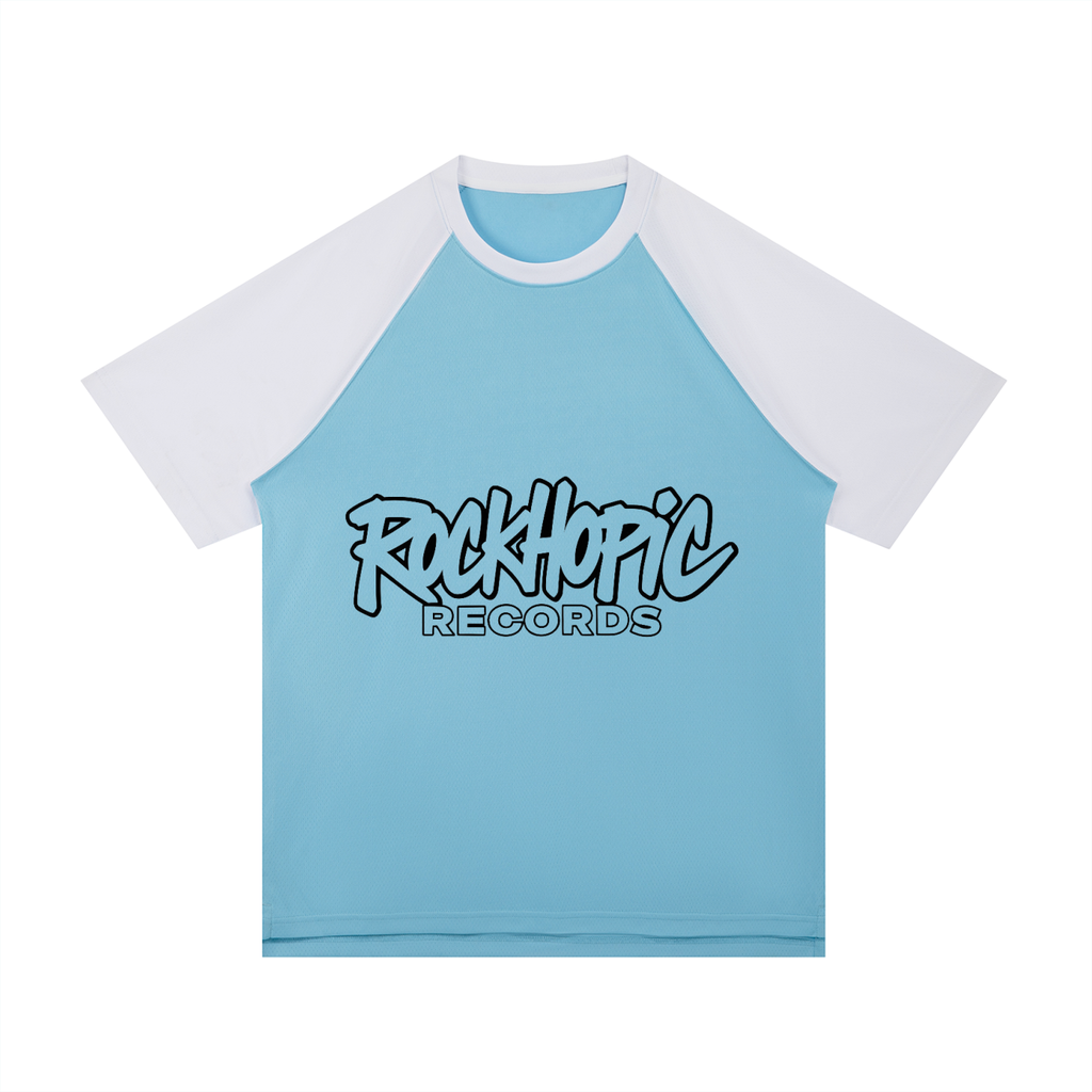 Contrast Raglan Sleeve Mesh T-Shirt