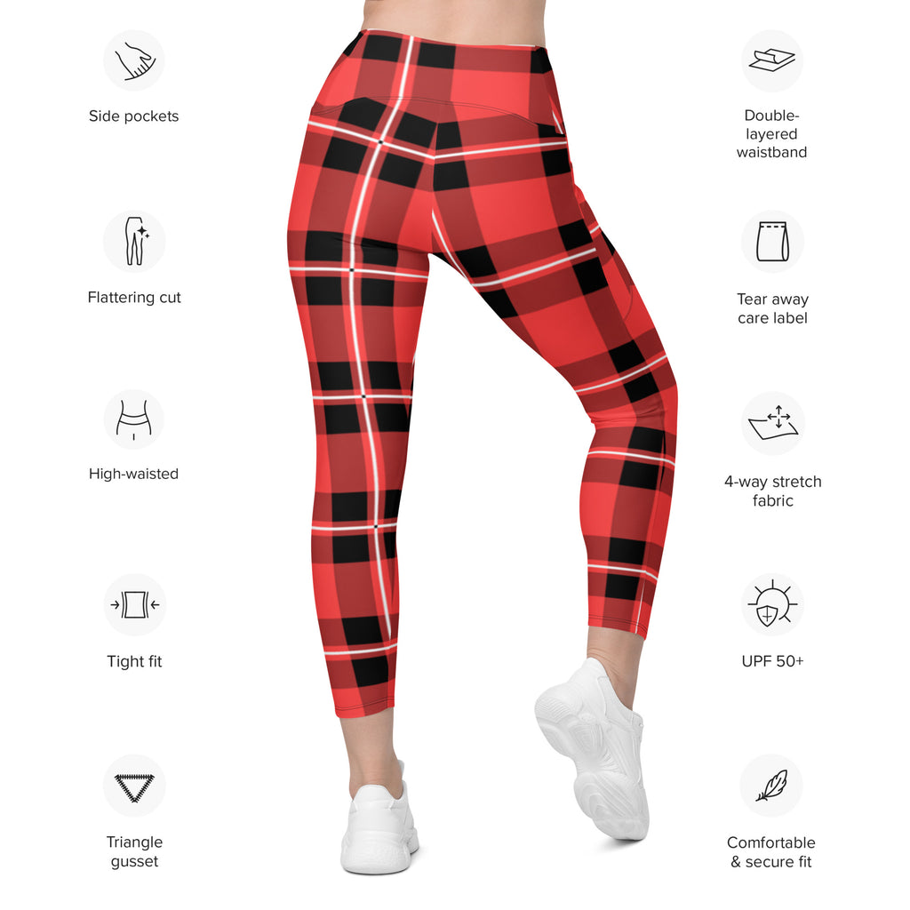 Acid Plaid Leggings with pockets