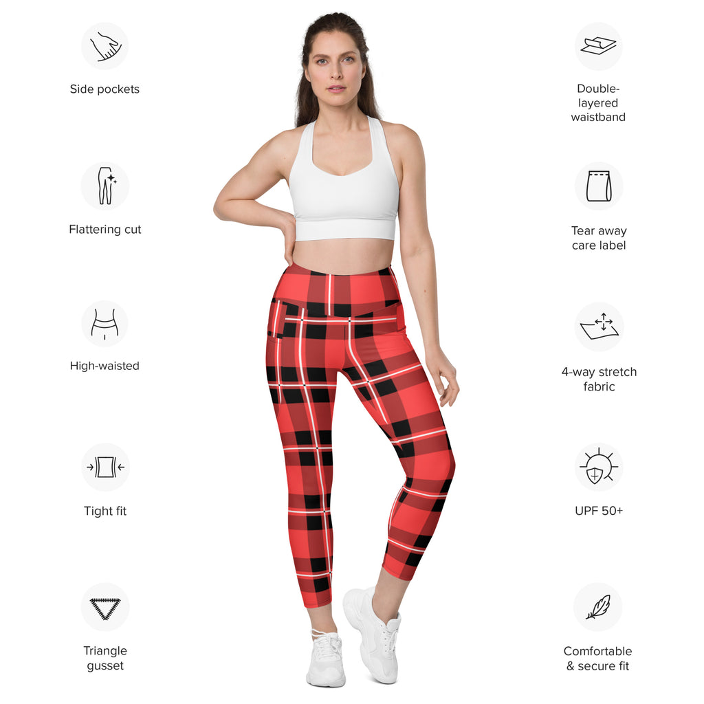 Acid Plaid Leggings with pockets