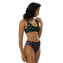 Load image into Gallery viewer, Acid Cherry- High Waisted Bikini (BLACK)
