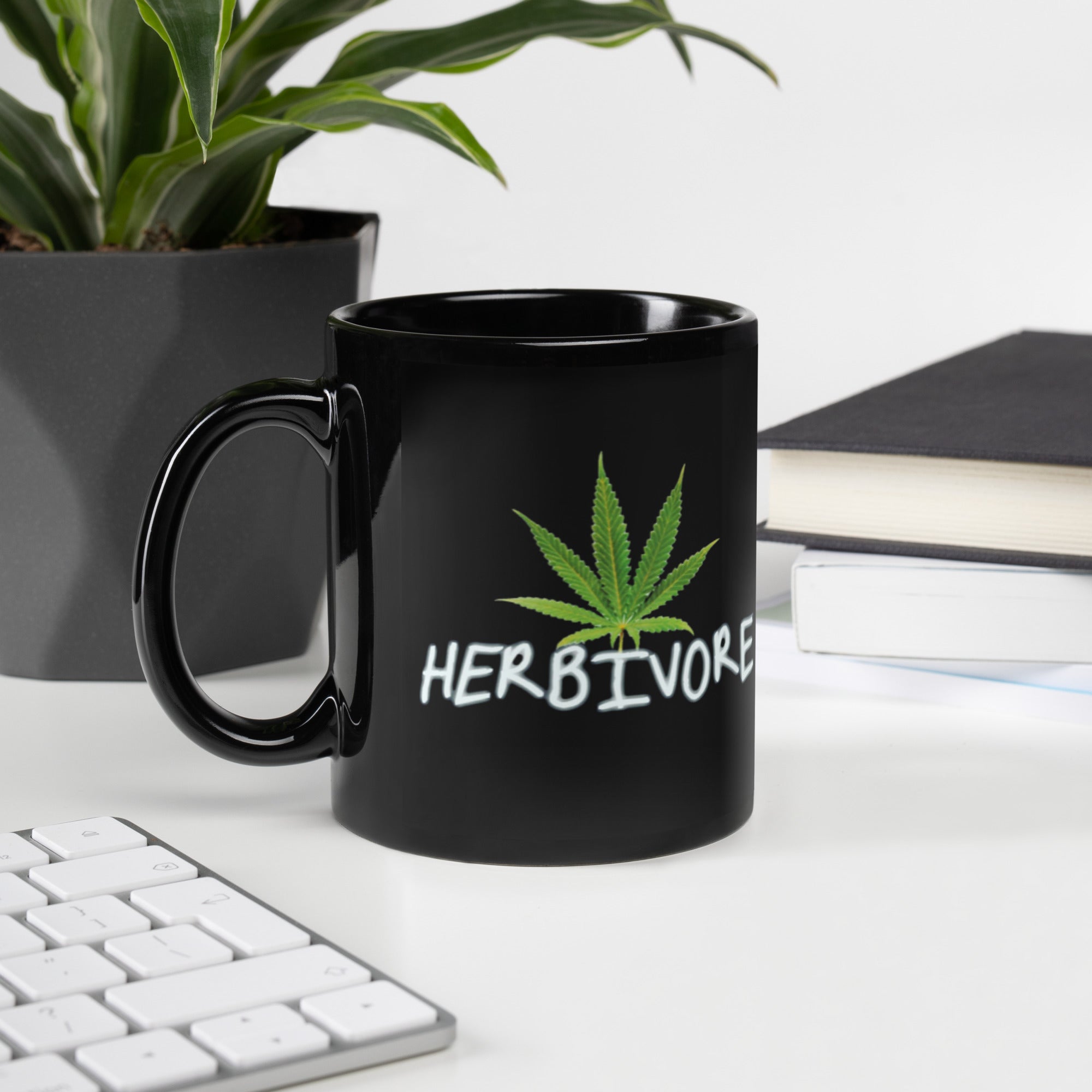 HERBiVORE-Black Glossy Mug